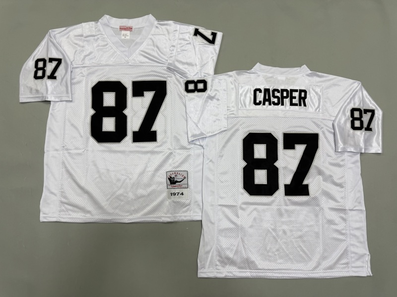 Men 2025 Nike Oakland Raiders #87 Casper white Throwback Limited NFL Jersey style 001